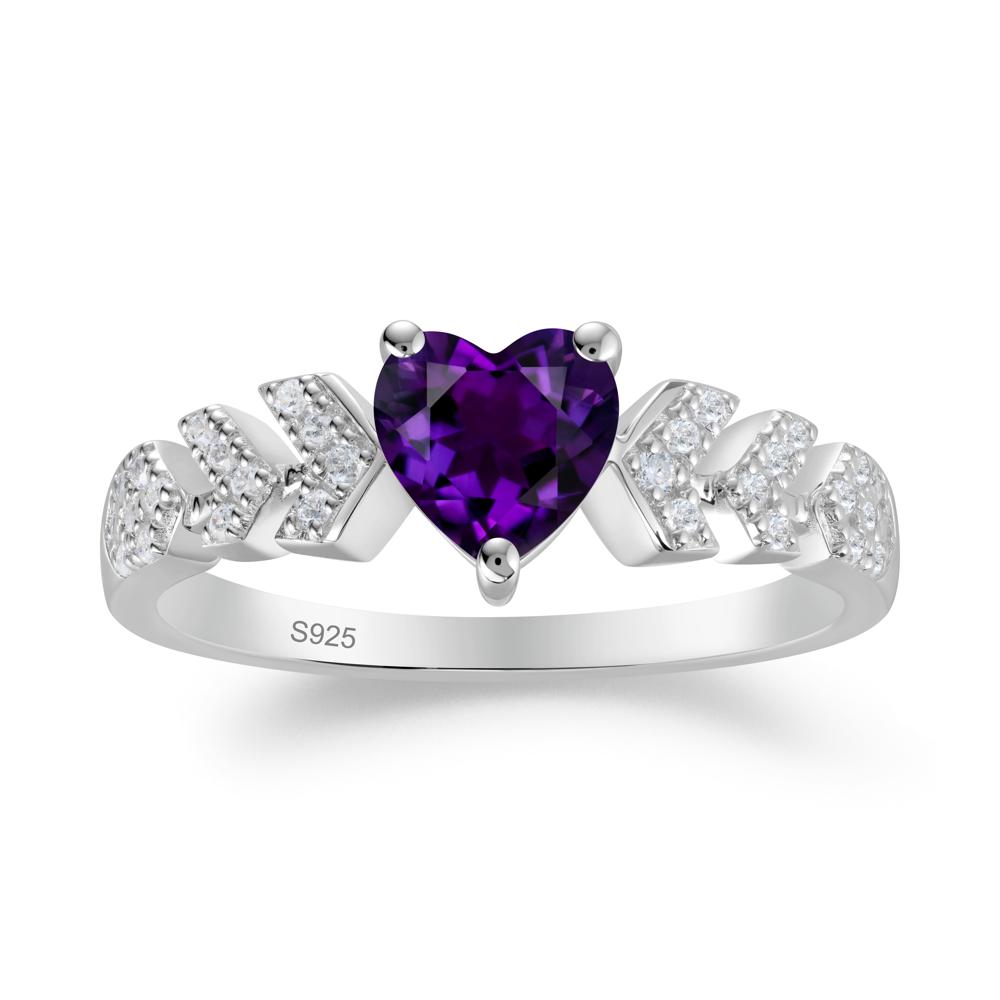Romantic Heart Cut Amethyst Statement Ring - LUO Jewelry #metal_sterling silver