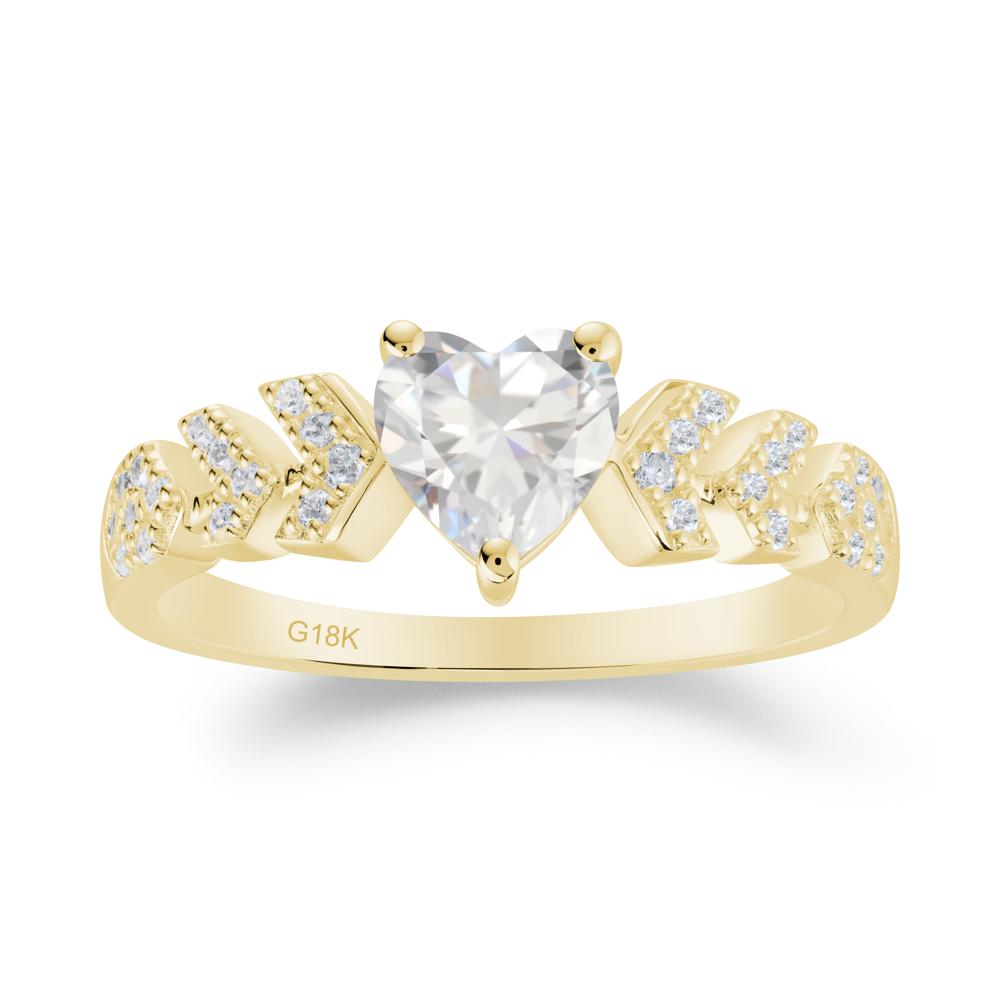 Romantic Heart Cut Cubic Zirconia Statement Ring - LUO Jewelry #metal_18k yellow gold