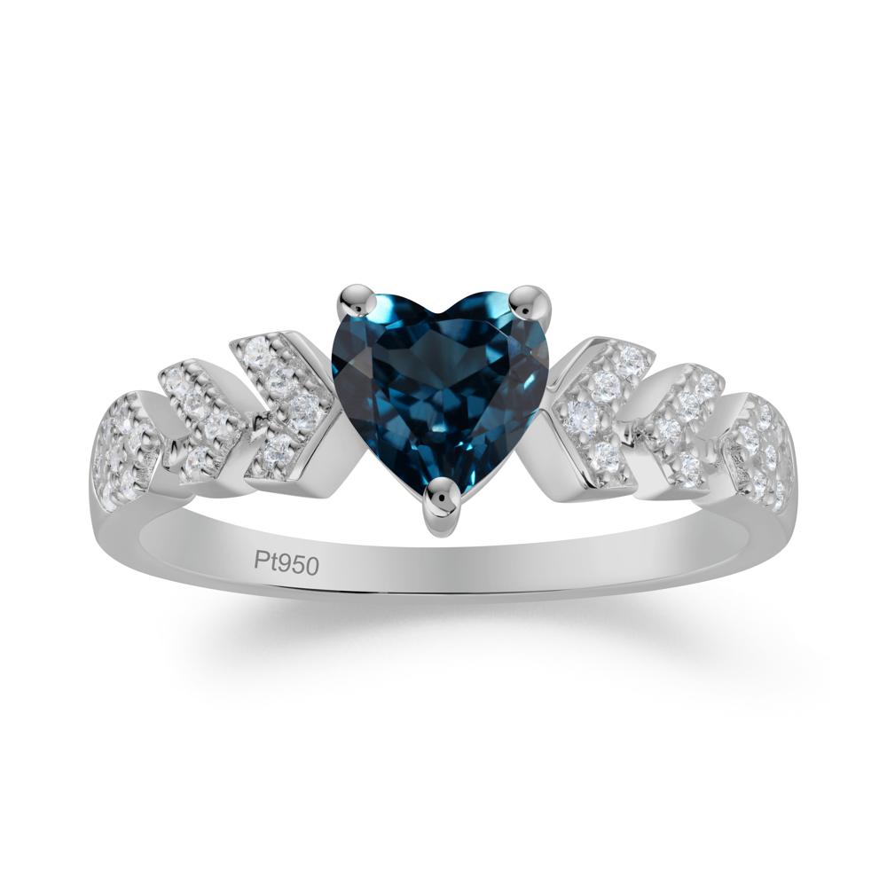 Cupid Arrow Heart London Blue Topaz Promise Ring - LUO Jewelry #metal_platinum