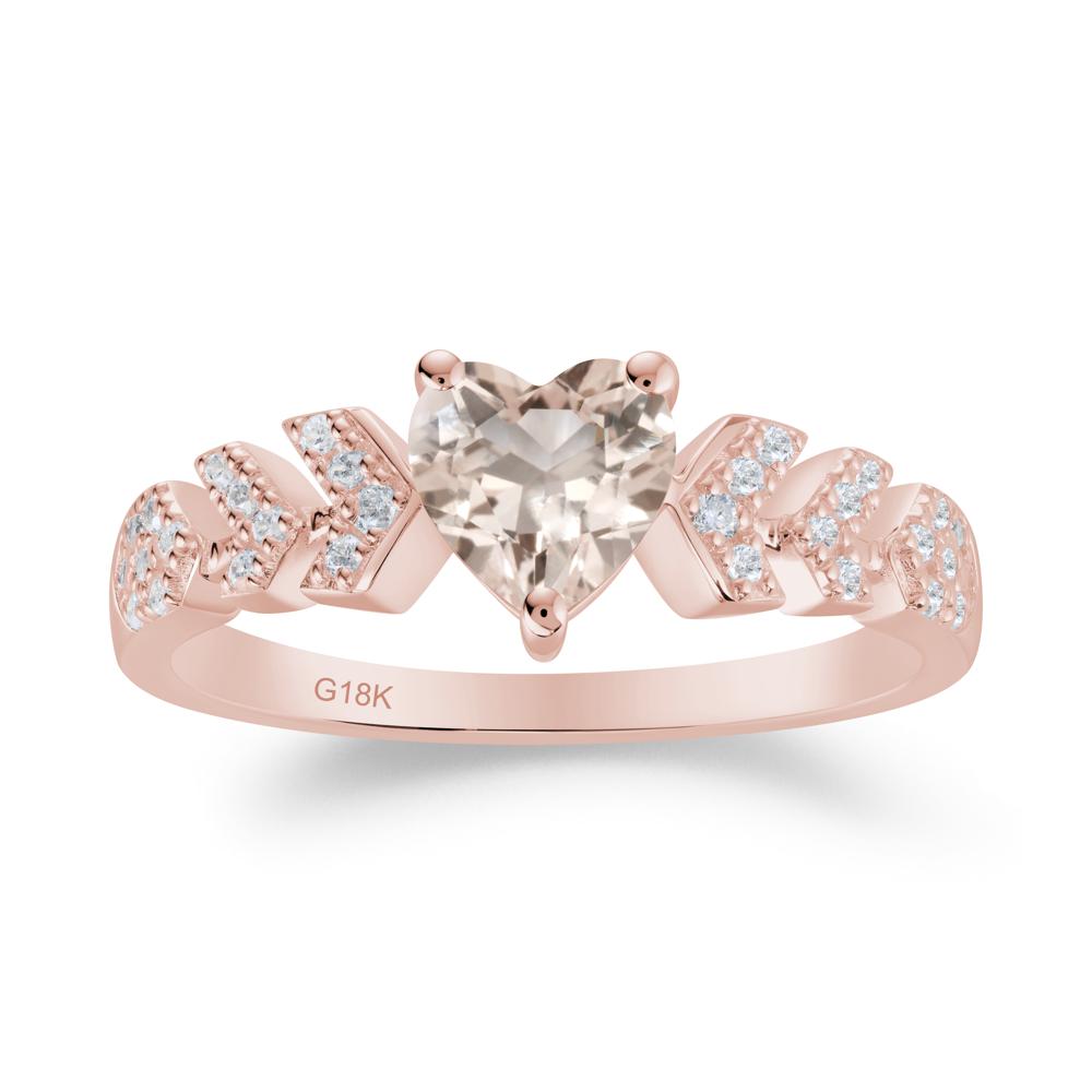 Cupid Inspired Heart Morganite Wedding Ring - LUO Jewelry #metal_18k rose gold