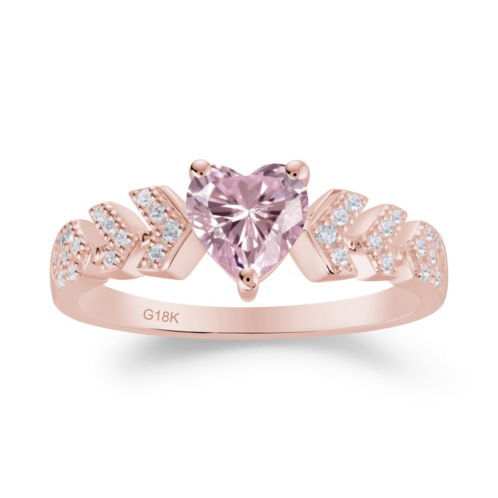 Romantic Heart Cut Pink Cubic Zirconia Statement Ring - LUO Jewelry #metal_18k rose gold