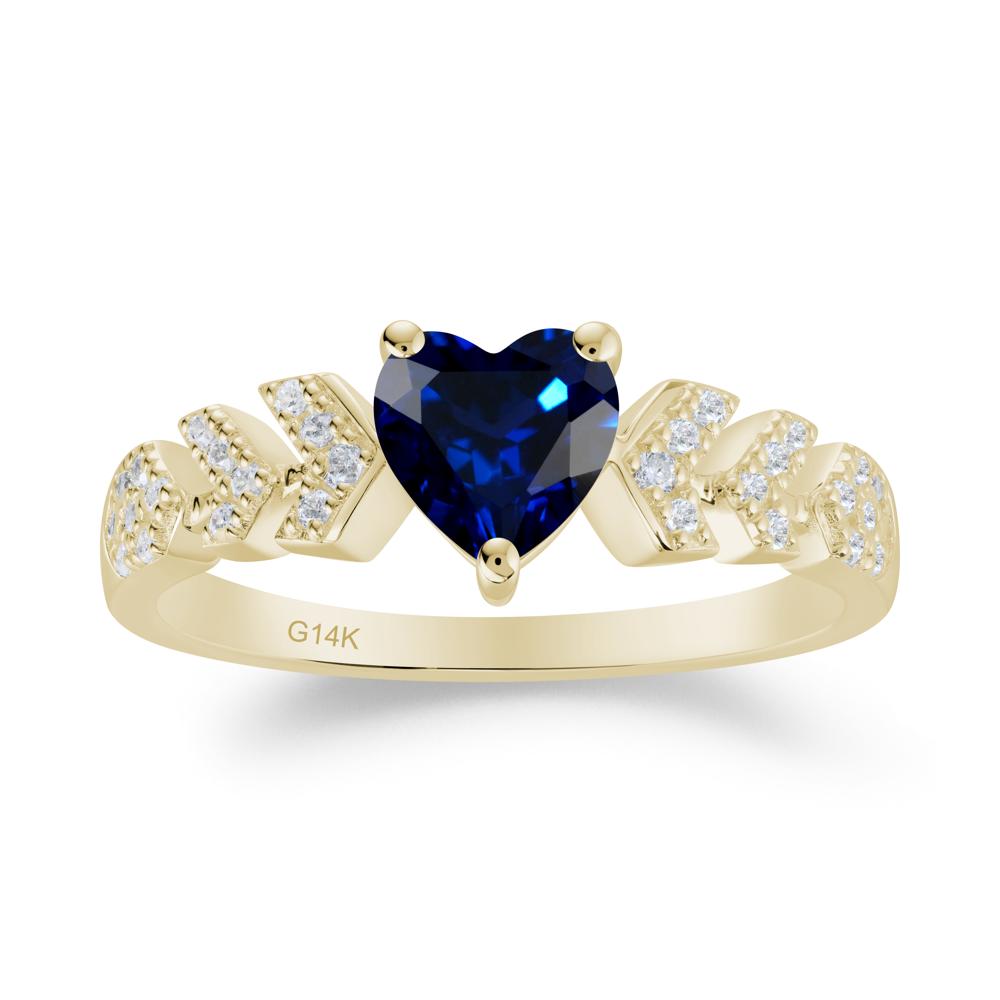 Cupid Inspired Heart Sapphire Wedding Ring - LUO Jewelry #metal_14k yellow gold