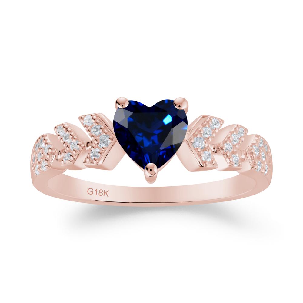 Cupid Inspired Heart Sapphire Wedding Ring - LUO Jewelry #metal_18k rose gold