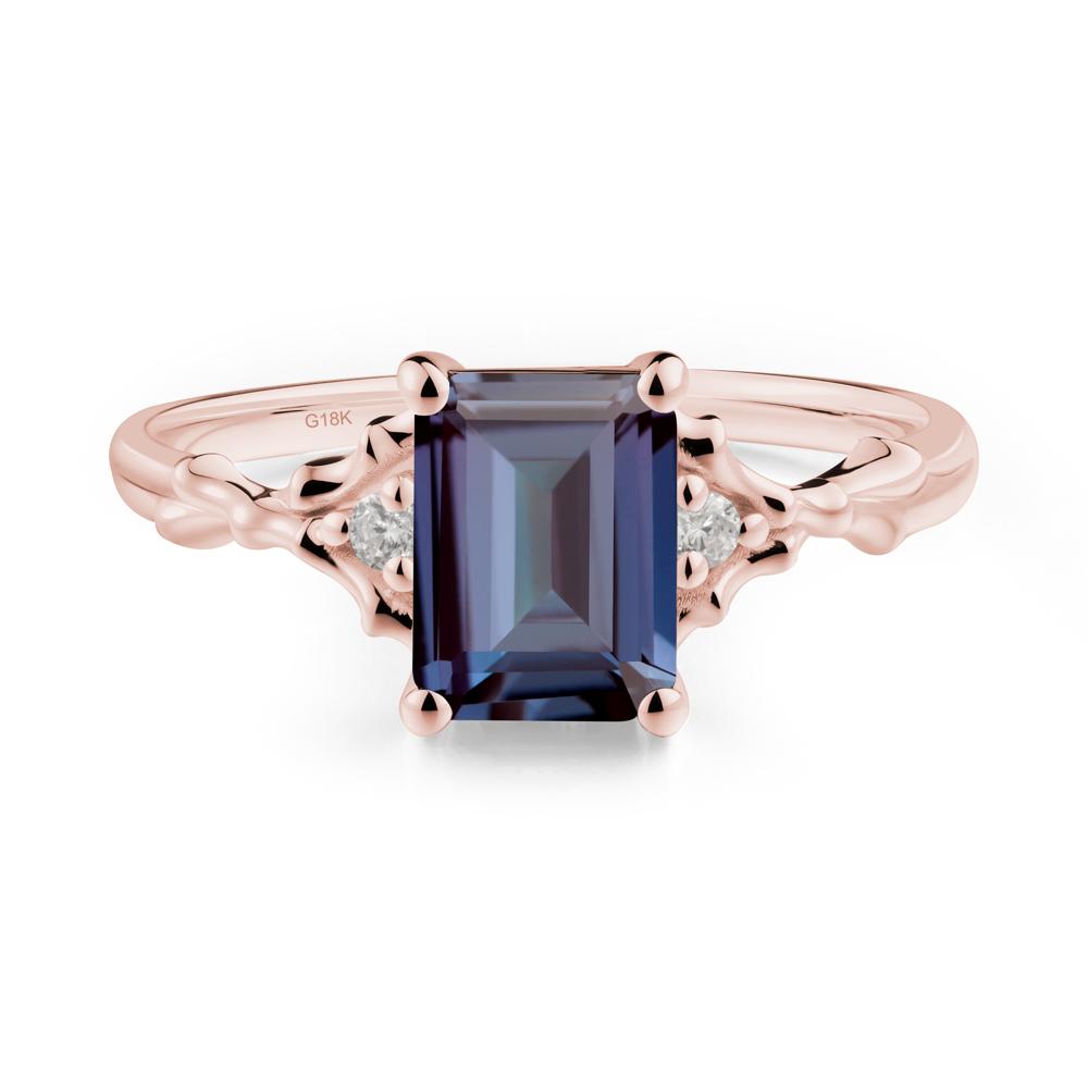 Gothic Thorn Alexandrite Twist Ring for Her - LUO Jewelry #metal_18k rose gold