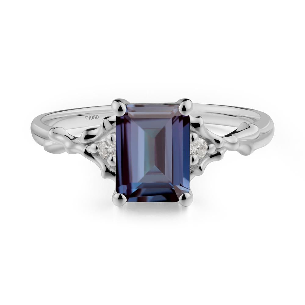 Gothic Thorn Alexandrite Twist Ring for Her - LUO Jewelry #metal_platinum