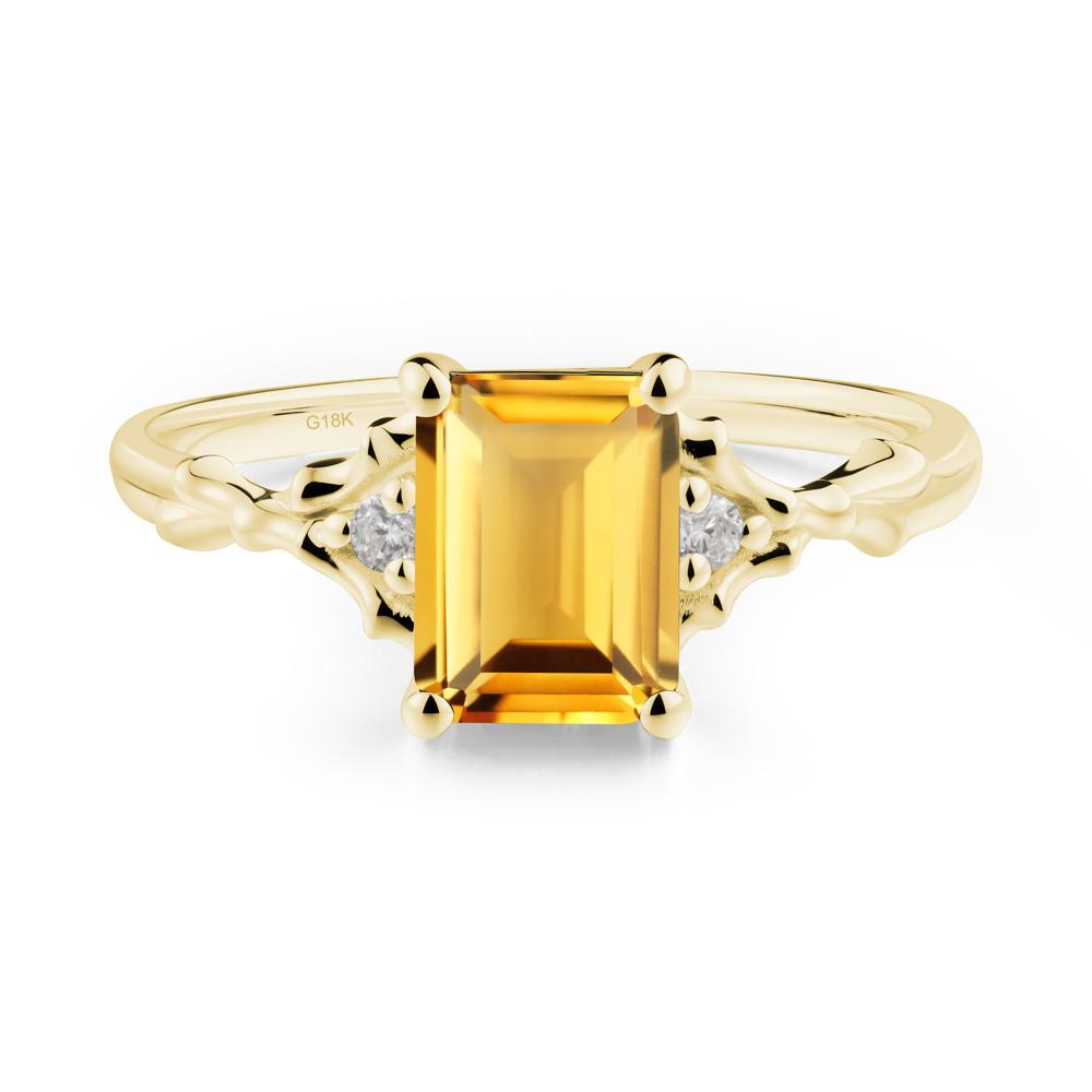 Vintage Thorn Citrine Engagement Ring - LUO Jewelry #metal_18k yellow gold