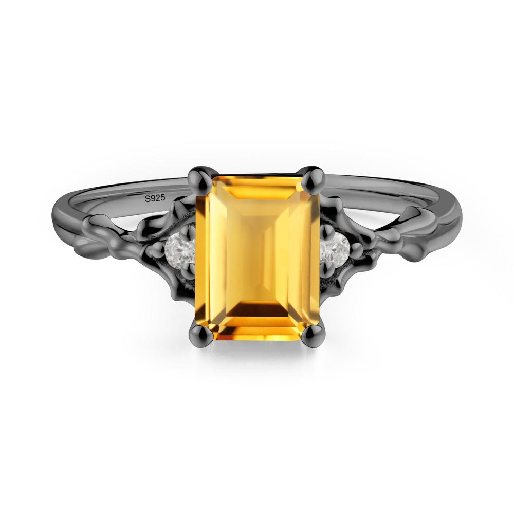 Vintage Thorn Citrine Engagement Ring - LUO Jewelry #metal_black finish sterling silver