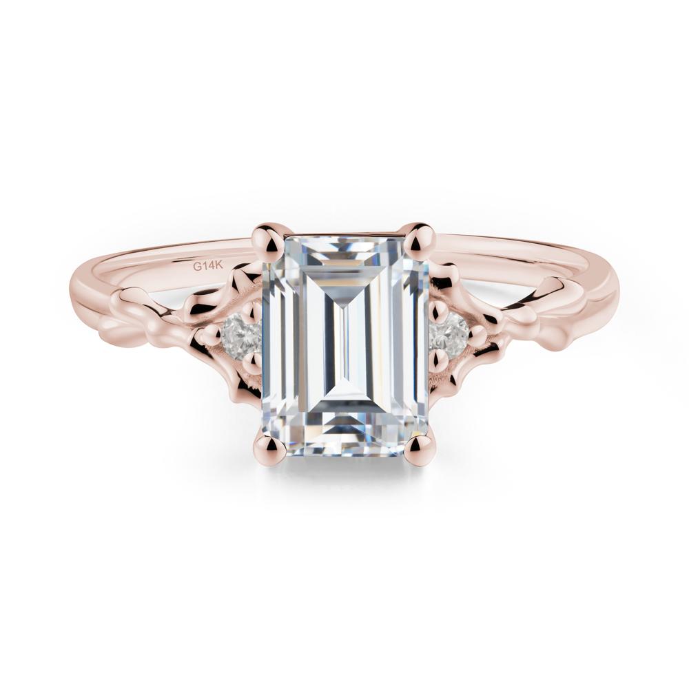 Vintage Thorn Cubic Zirconia Engagement Ring - LUO Jewelry #metal_14k rose gold