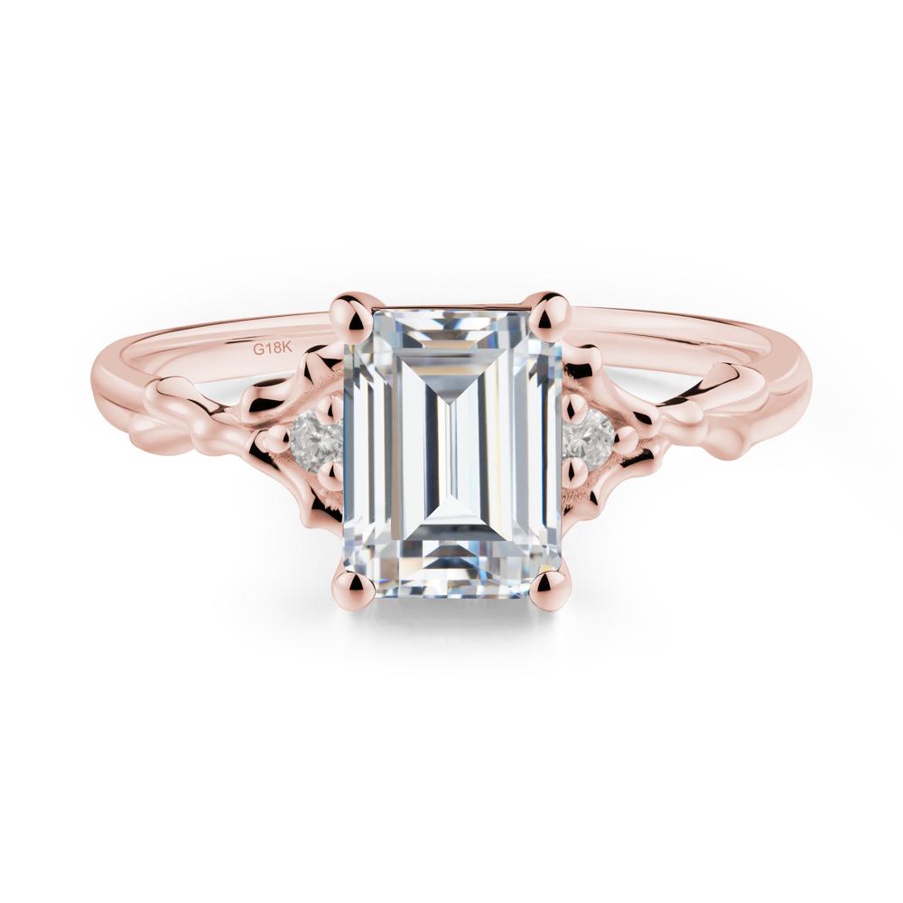 Vintage Thorn Cubic Zirconia Engagement Ring - LUO Jewelry #metal_18k rose gold