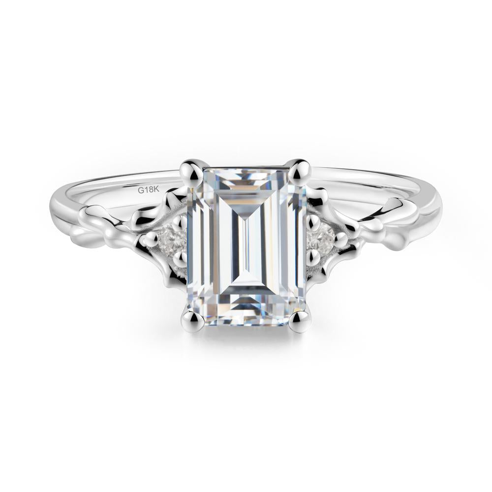 Vintage Thorn Cubic Zirconia Engagement Ring - LUO Jewelry #metal_18k white gold