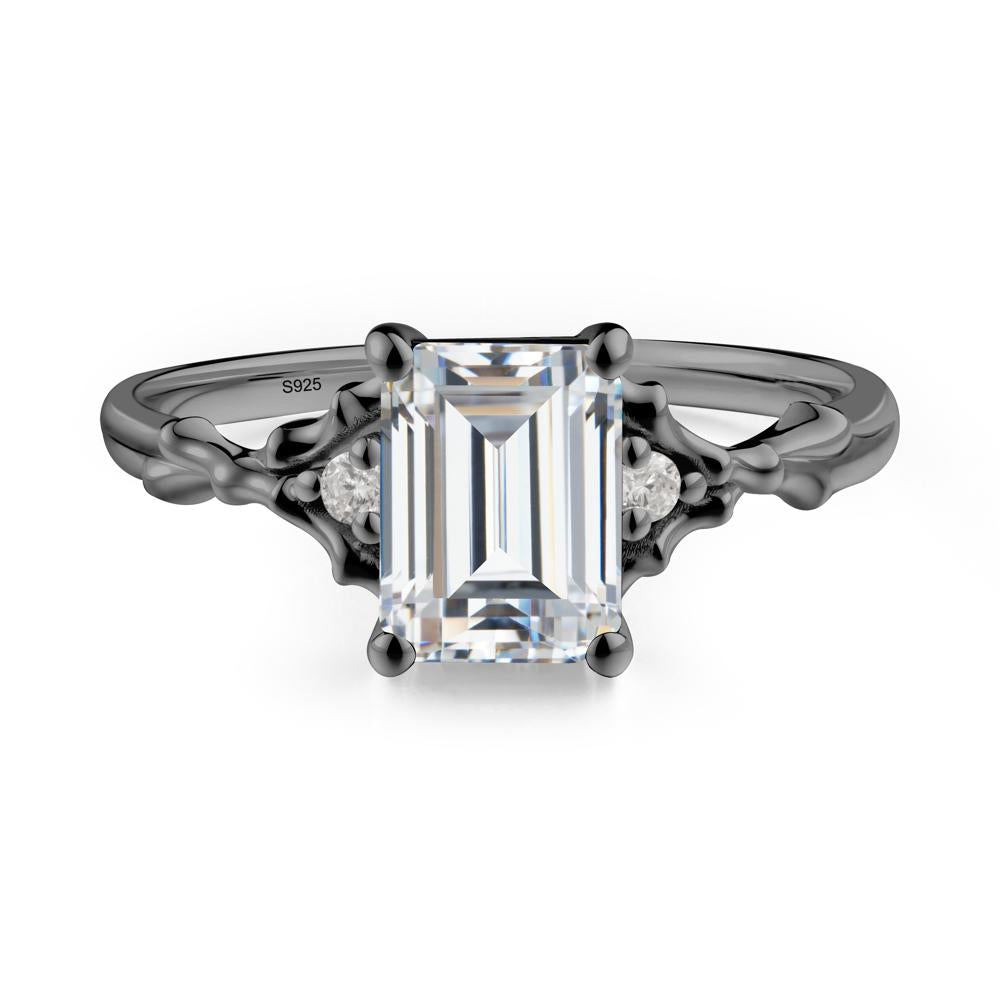 Vintage Thorn Cubic Zirconia Engagement Ring - LUO Jewelry #metal_black finish sterling silver