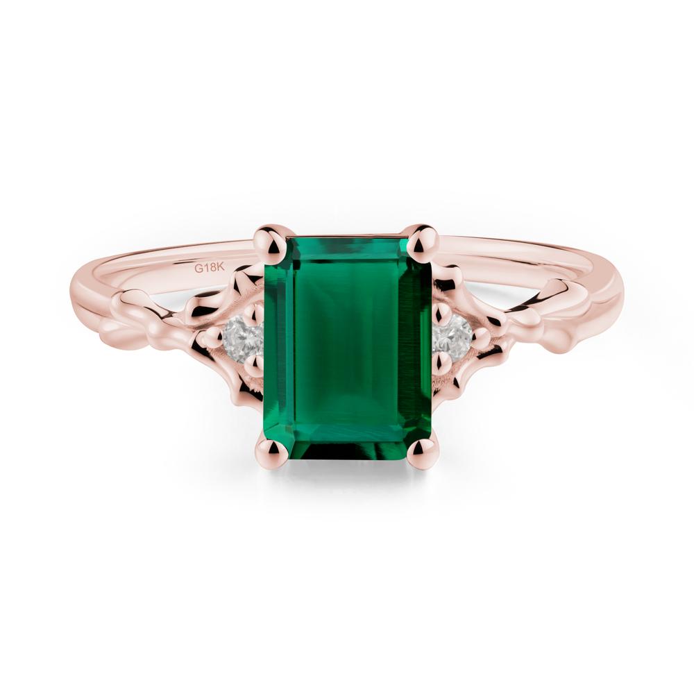 Gothic Thorn Emerald Twist Ring for Her - LUO Jewelry #metal_18k rose gold