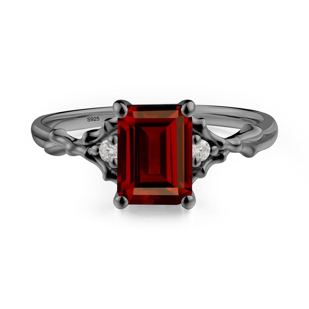 Vintage Thorn Garnet Engagement Ring - LUO Jewelry #metal_black finish sterling silver