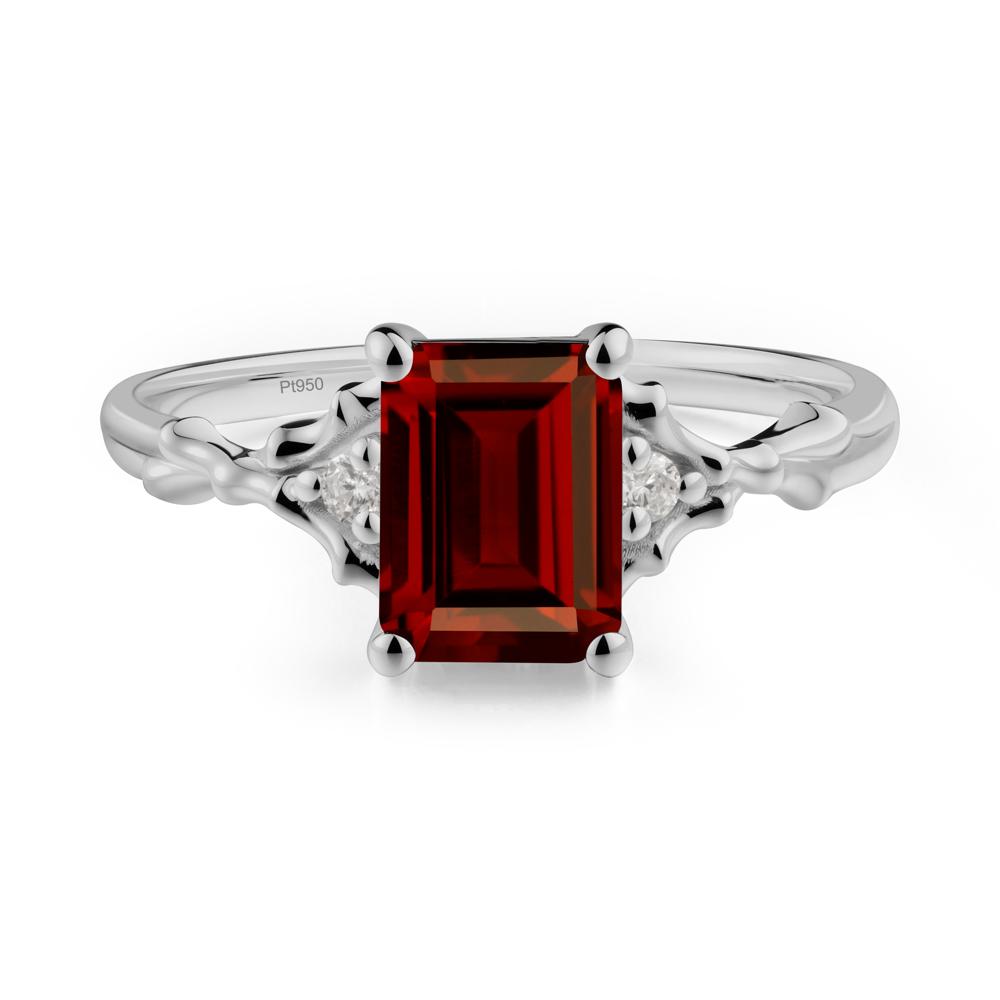 Vintage Thorn Garnet Engagement Ring - LUO Jewelry #metal_platinum