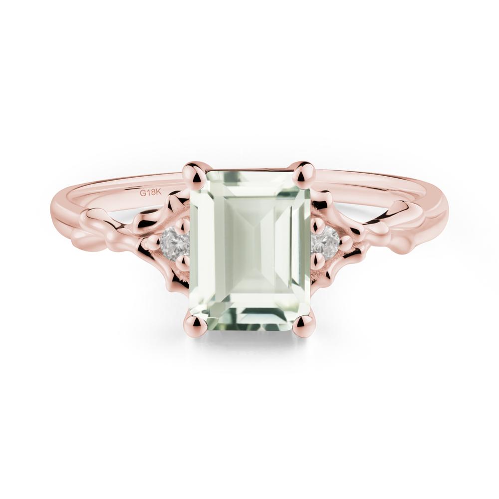 Gothic Thorn Green Amethyst Twist Ring for Her - LUO Jewelry #metal_18k rose gold