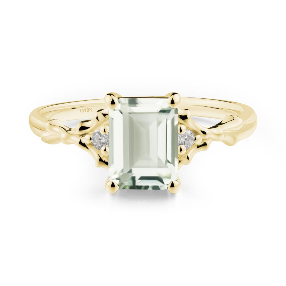 Gothic Thorn Green Amethyst Twist Ring for Her - LUO Jewelry #metal_18k yellow gold