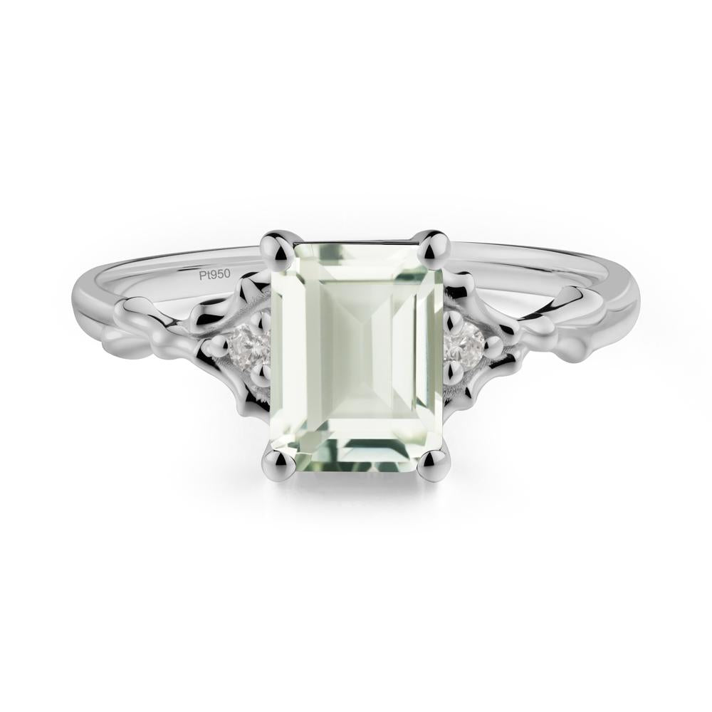 Gothic Thorn Green Amethyst Twist Ring for Her - LUO Jewelry #metal_platinum