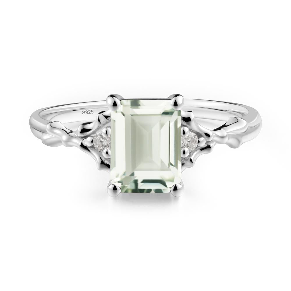 Gothic Thorn Green Amethyst Twist Ring for Her - LUO Jewelry #metal_sterling silver