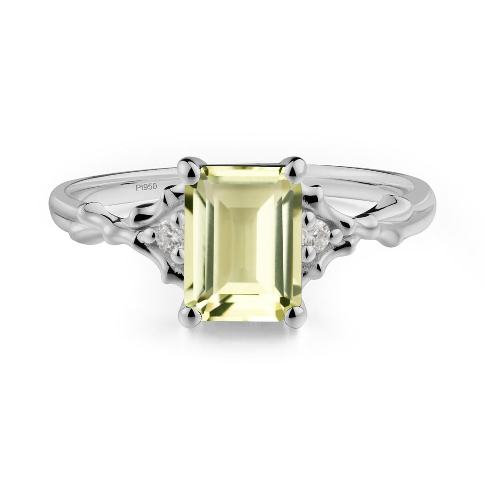 Gothic Thorn Lemon Quartz Twist Ring for Her - LUO Jewelry #metal_platinum