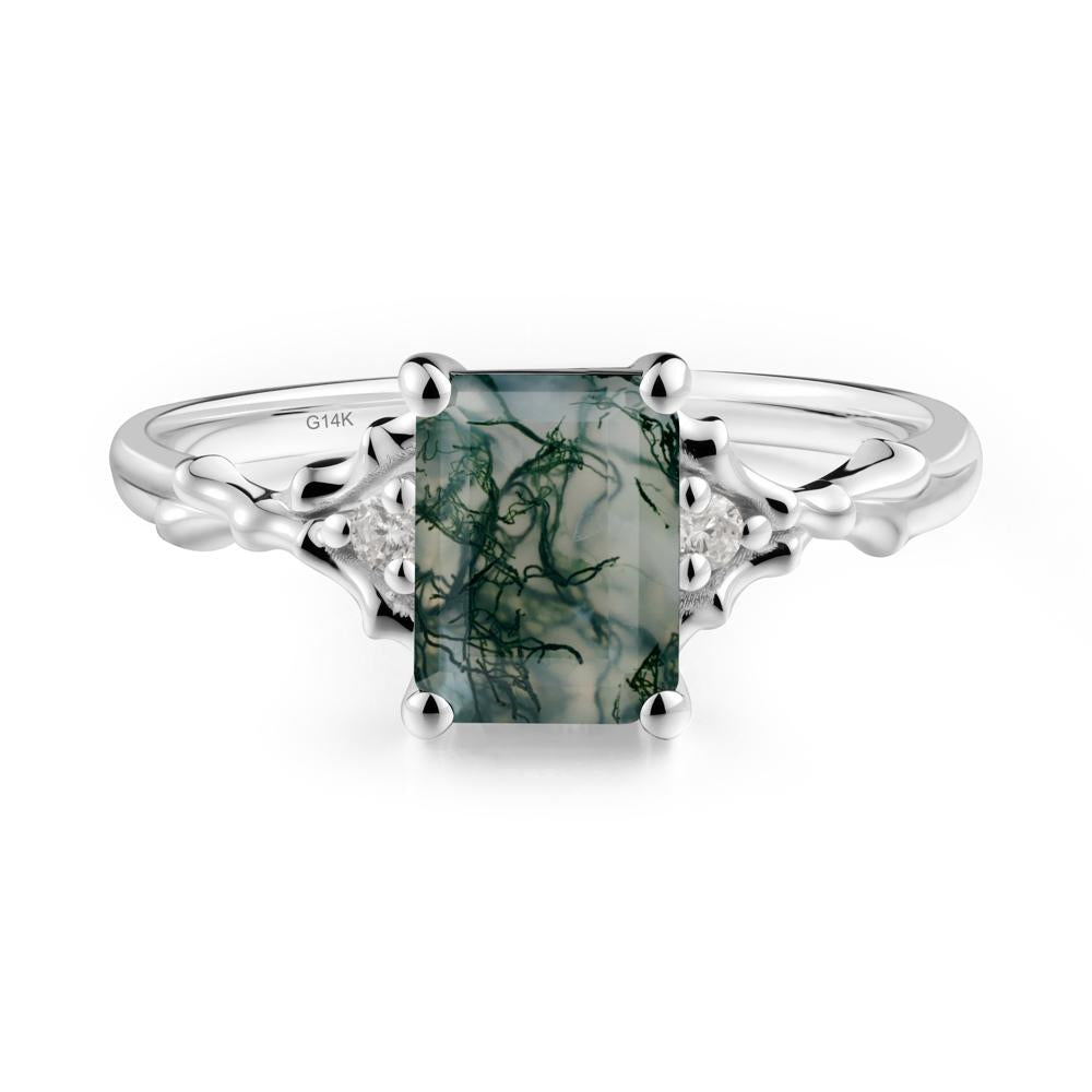 Vintage Thorn Moss Agate Engagement Ring - LUO Jewelry #metal_14k white gold