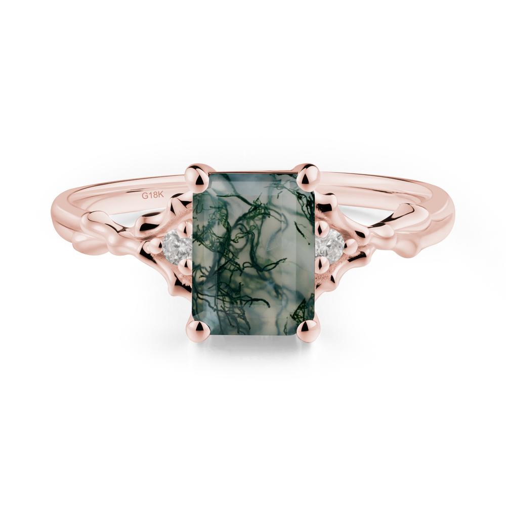 Vintage Thorn Moss Agate Engagement Ring - LUO Jewelry #metal_18k rose gold