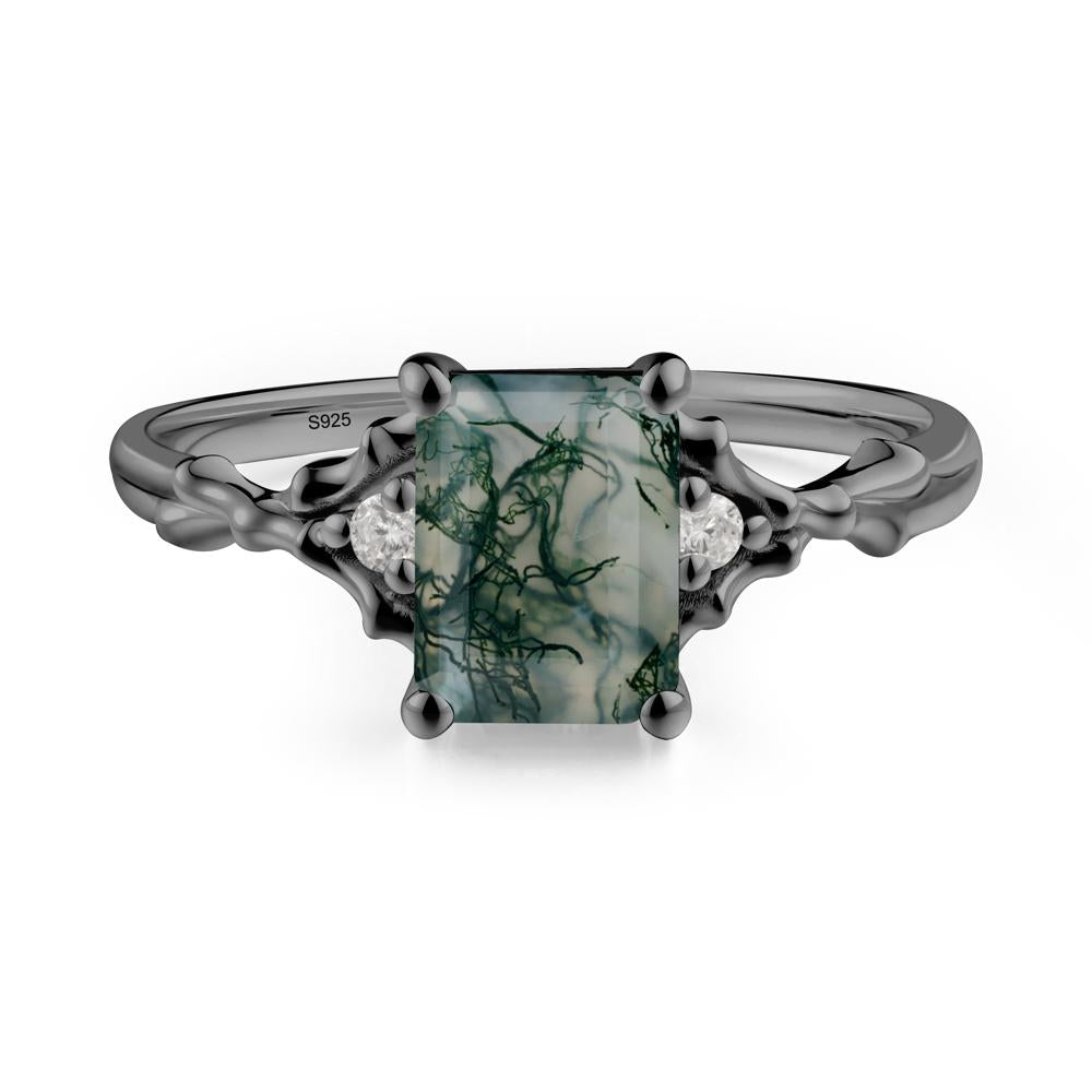 Vintage Thorn Moss Agate Engagement Ring - LUO Jewelry #metal_black finish sterling silver