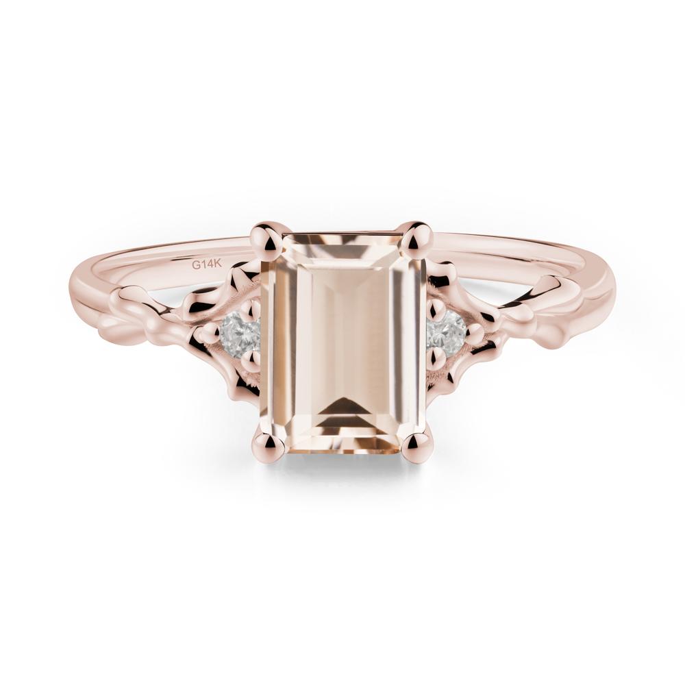 Thorn Twig Emerald Cut Morganite Ring - LUO Jewelry #metal_14k rose gold