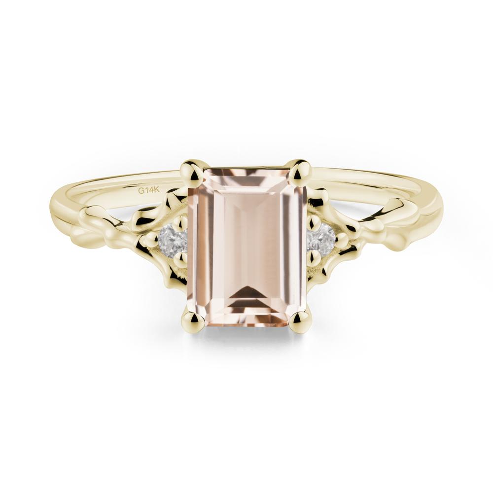 Thorn Twig Emerald Cut Morganite Ring - LUO Jewelry #metal_14k yellow gold