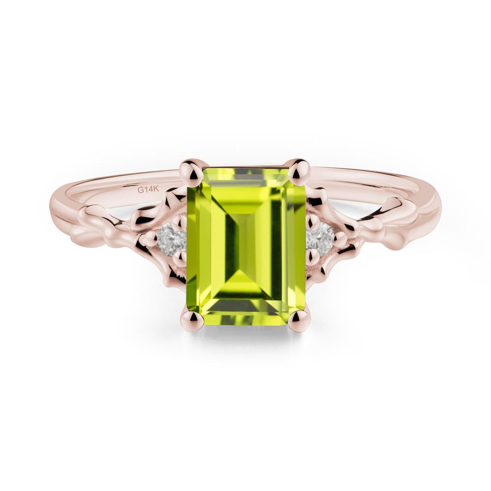 Gothic Thorn Peridot Twist Ring for Her - LUO Jewelry #metal_14k rose gold