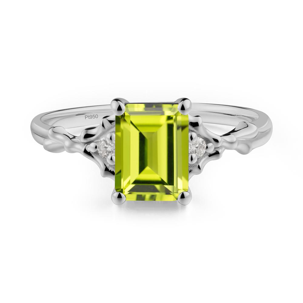 Gothic Thorn Peridot Twist Ring for Her - LUO Jewelry #metal_platinum