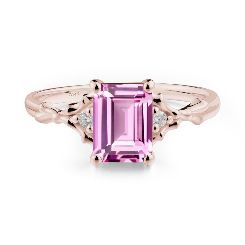 Gothic Thorn Pink Sapphire Twist Ring for Her - LUO Jewelry #metal_14k rose gold