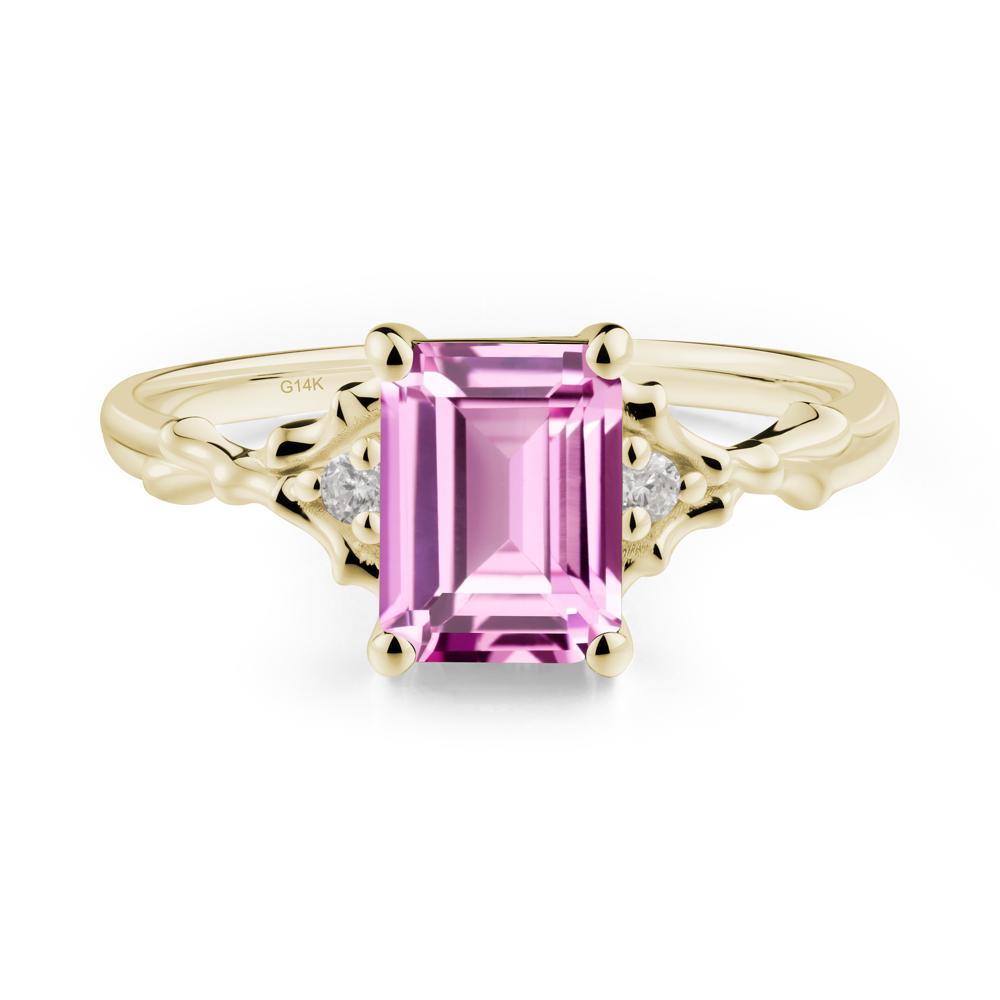 Gothic Thorn Pink Sapphire Twist Ring for Her - LUO Jewelry #metal_14k yellow gold