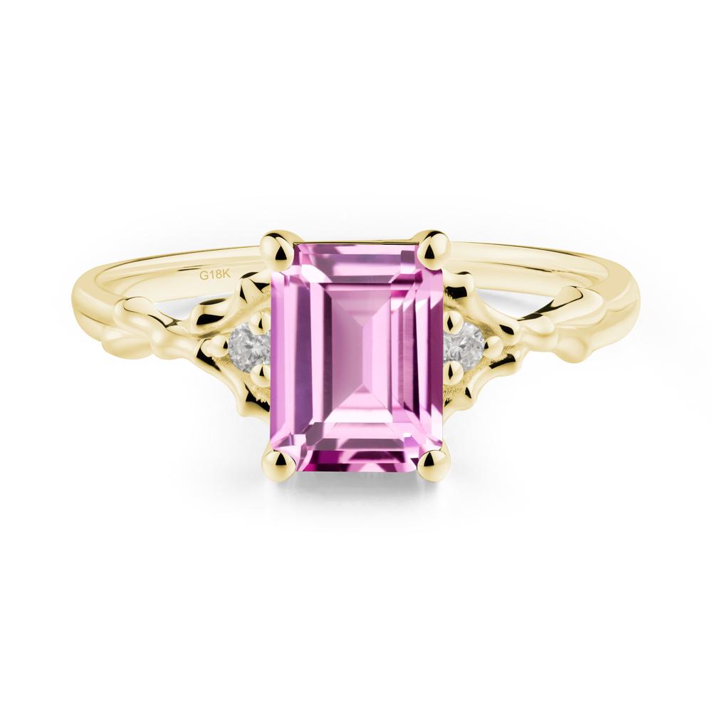 Gothic Thorn Pink Sapphire Twist Ring for Her - LUO Jewelry #metal_18k yellow gold