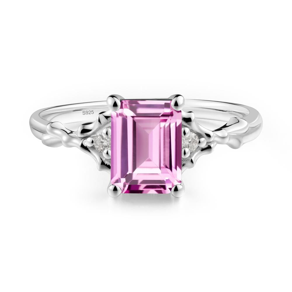 Gothic Thorn Pink Sapphire Twist Ring for Her - LUO Jewelry #metal_sterling silver