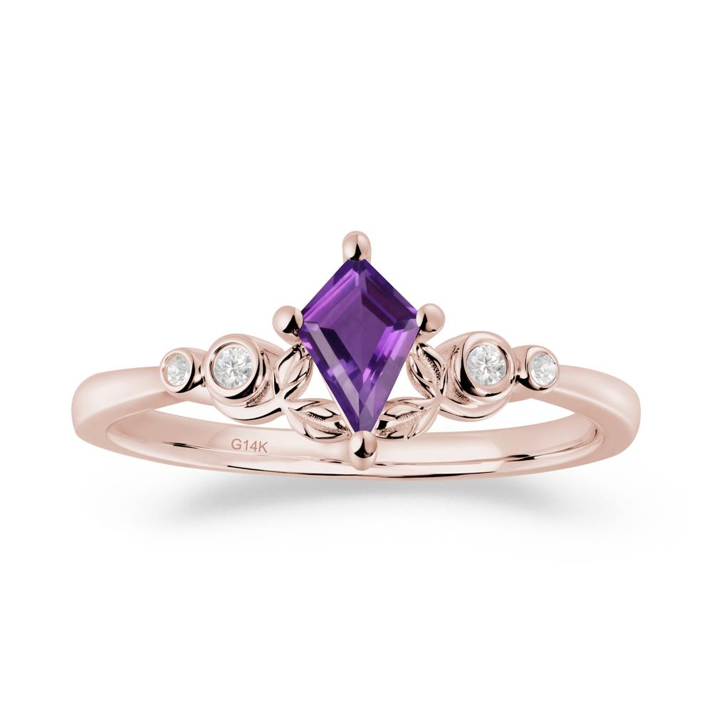 Nature Inspired Amethyst Leaf Wedding Ring - LUO Jewelry #metal_14k rose gold