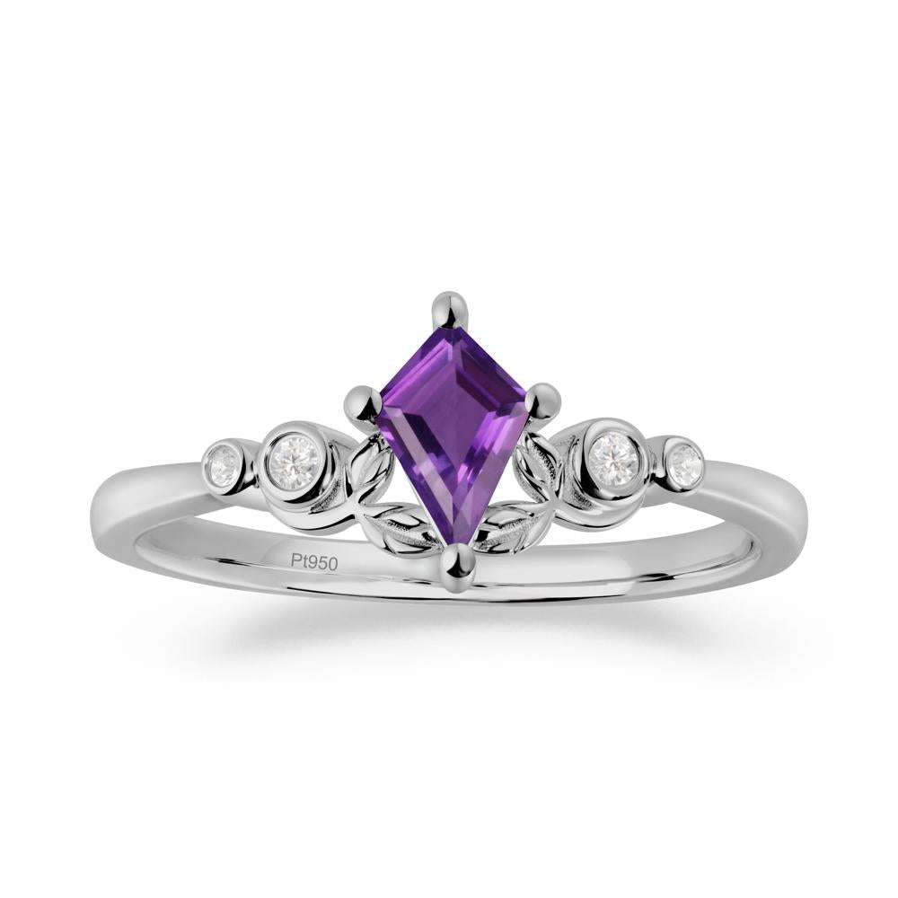 Nature Inspired Amethyst Leaf Wedding Ring - LUO Jewelry #metal_platinum
