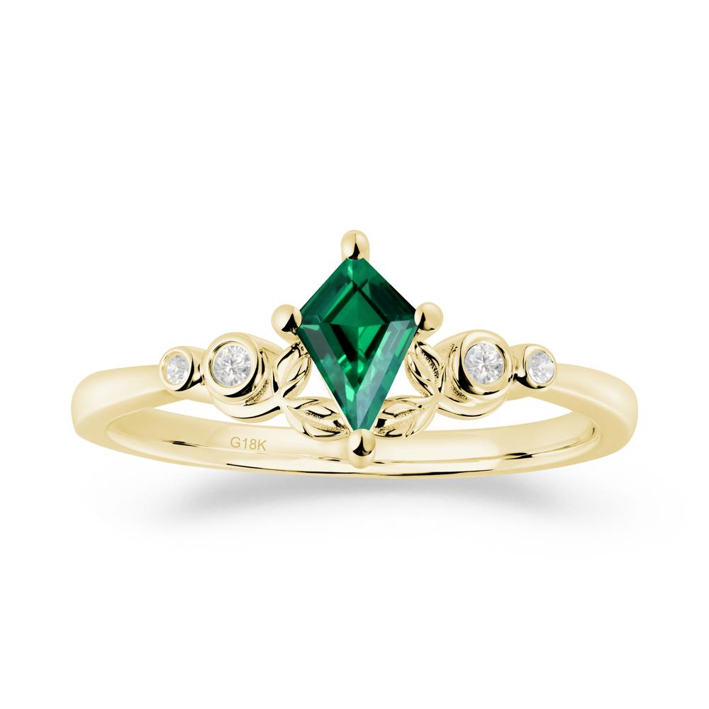 Vintage Leaf Emerald Ring for Women - LUO Jewelry #metal_18k yellow gold