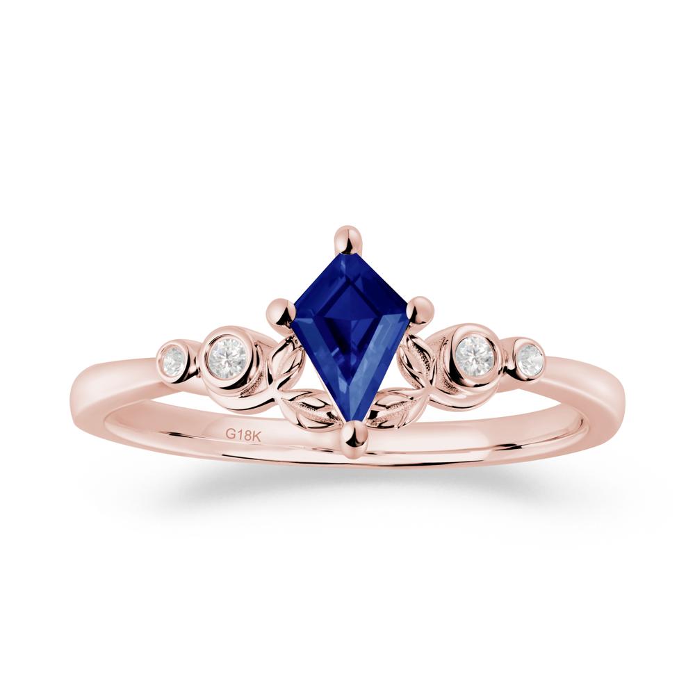 Nature Inspired Sapphire Leaf Wedding Ring - LUO Jewelry #metal_18k rose gold