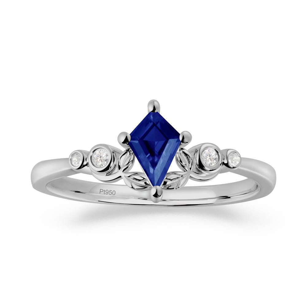 Nature Inspired Sapphire Leaf Wedding Ring - LUO Jewelry #metal_platinum