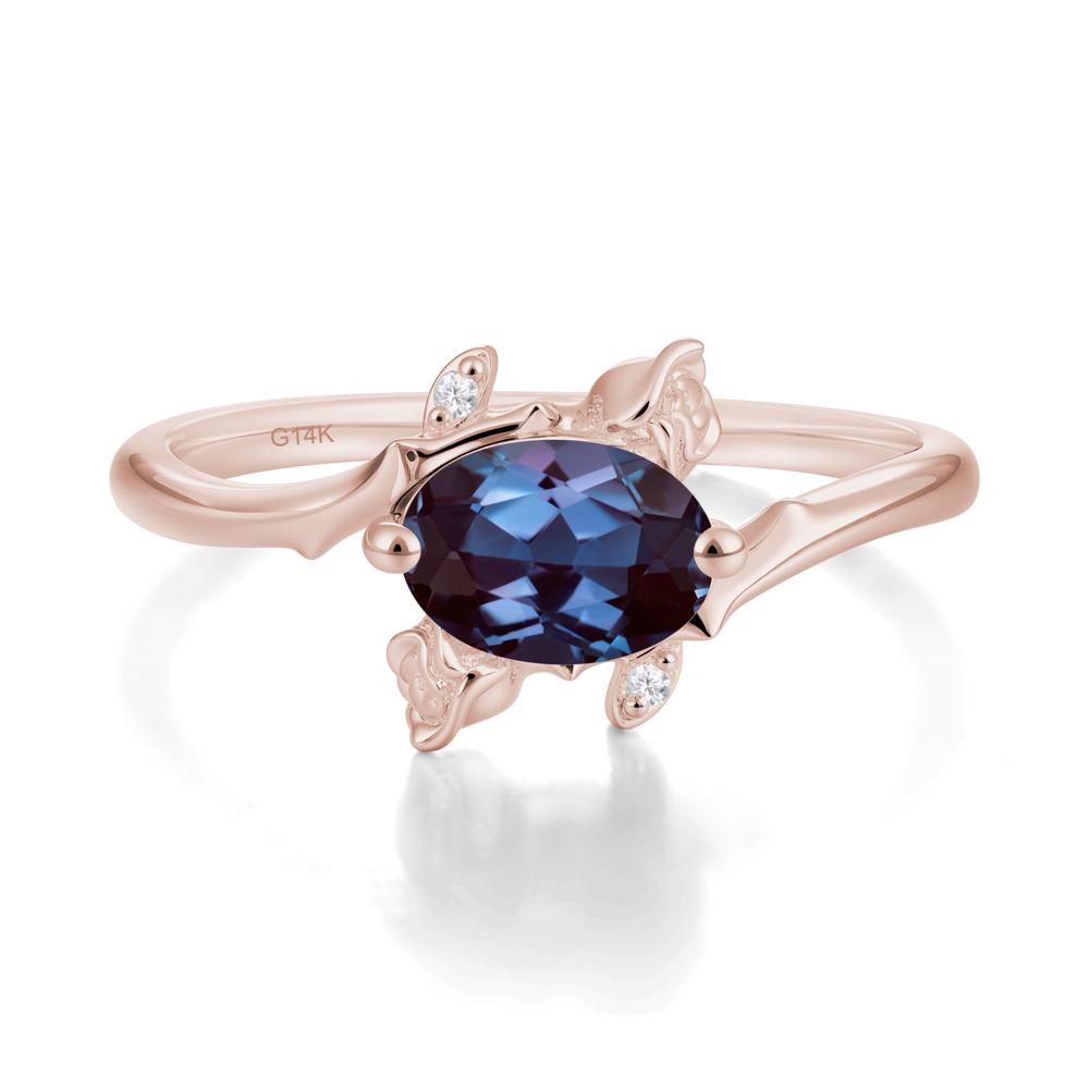 Romantic Floral Alexandrite Ring - LUO Jewelry #metal_14k rose gold