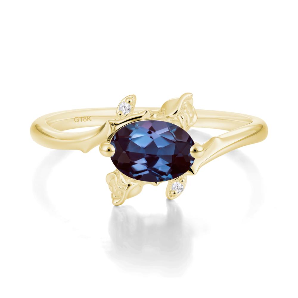 Romantic Floral Alexandrite Ring - LUO Jewelry #metal_18k yellow gold