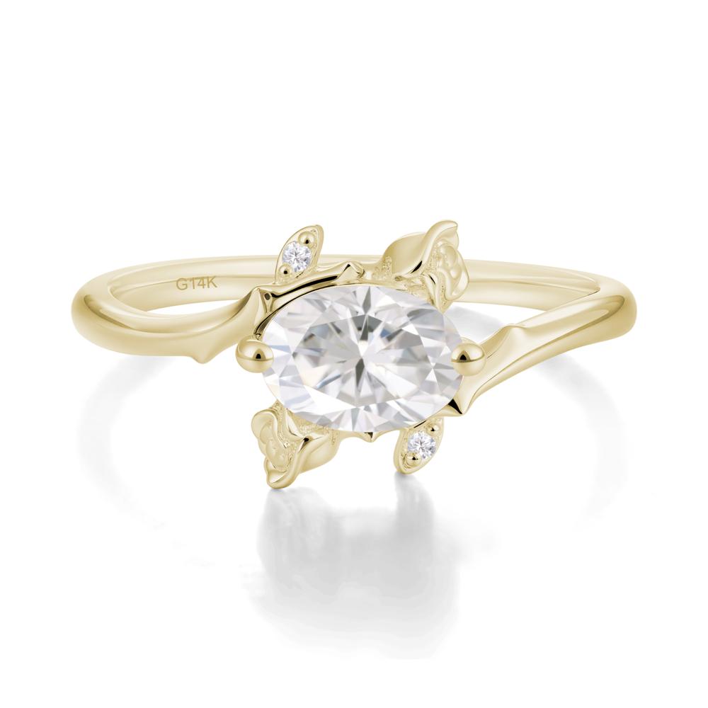 Romantic Floral Moissanite Ring - LUO Jewelry #metal_14k yellow gold