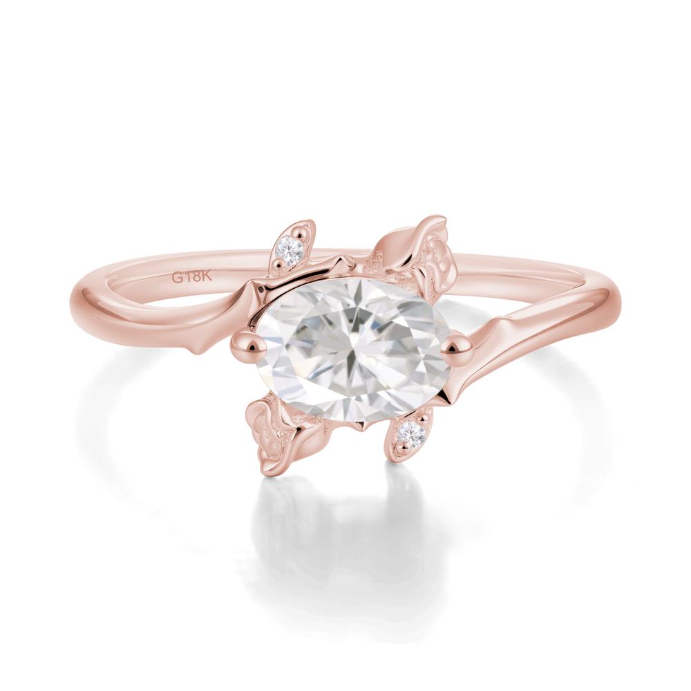 Romantic Floral Moissanite Ring - LUO Jewelry #metal_18k rose gold