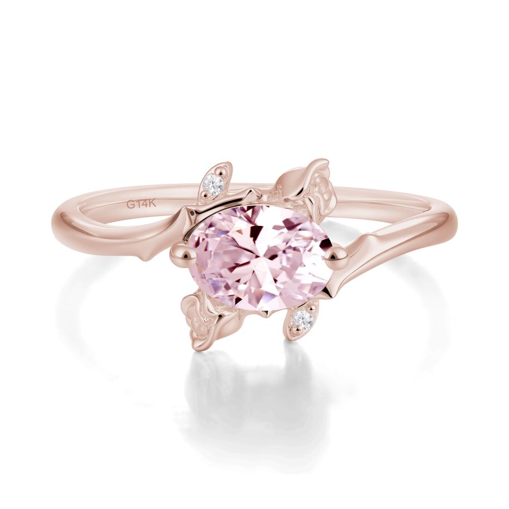 Romantic Floral Pink Cubic Zirconia Ring - LUO Jewelry #metal_14k rose gold