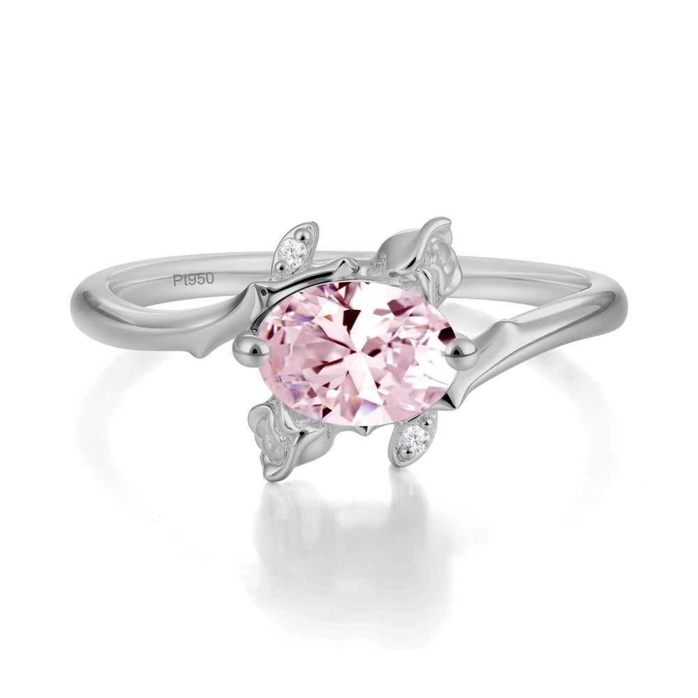 Romantic Floral Pink Cubic Zirconia Ring - LUO Jewelry #metal_platinum