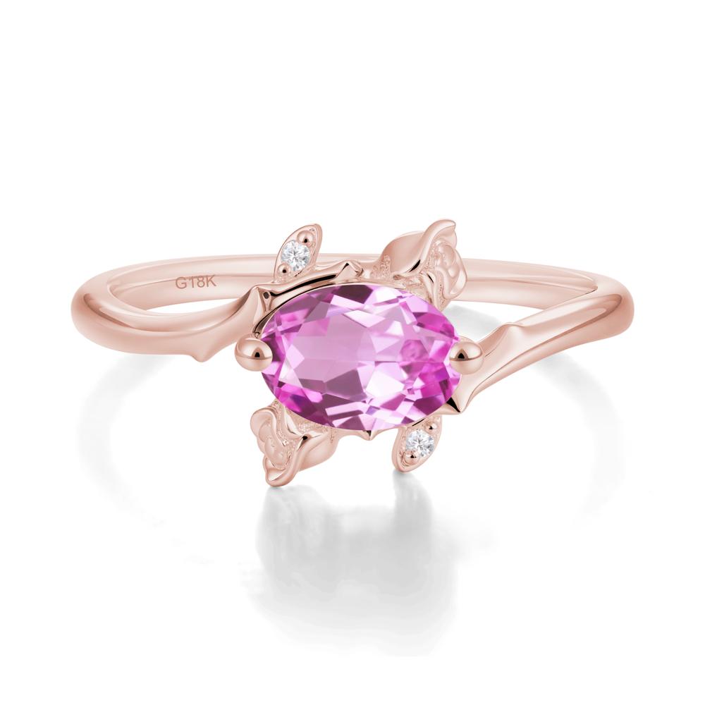 Romantic Floral Pink Sapphire Ring - LUO Jewelry #metal_18k rose gold