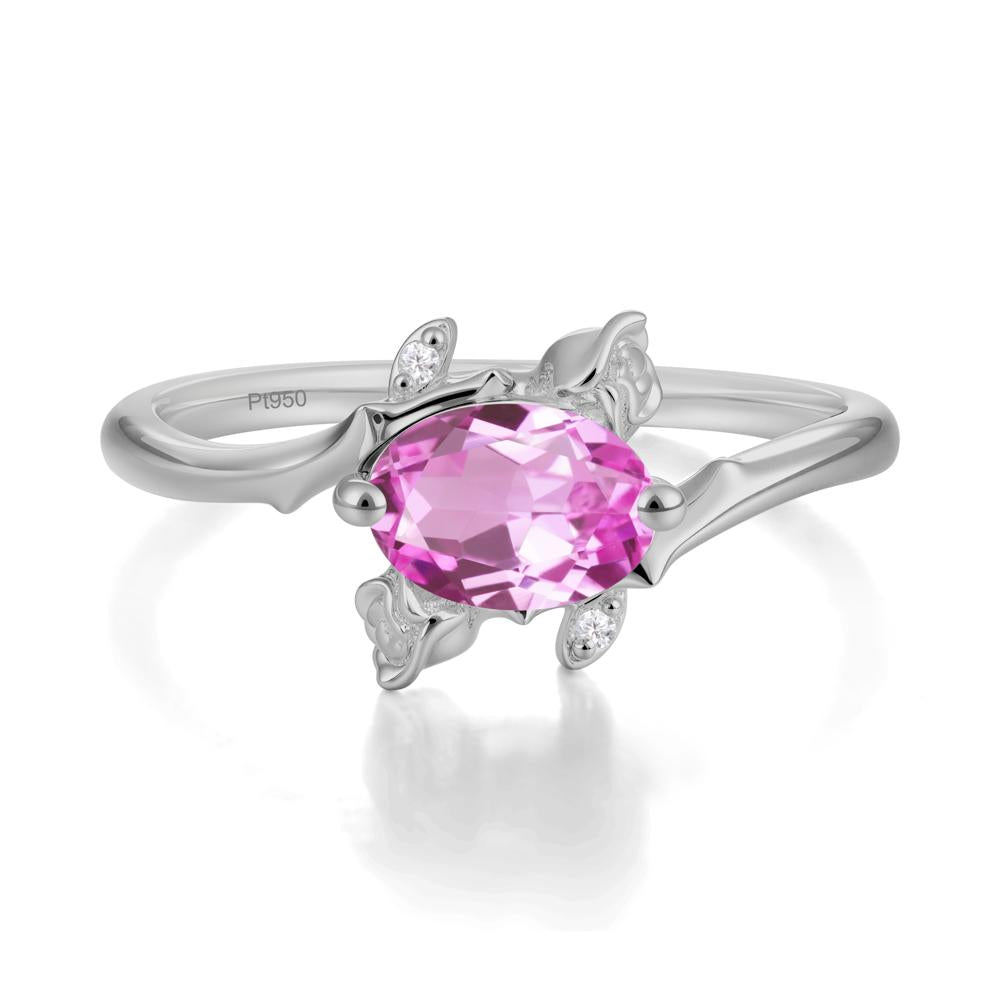 Romantic Floral Pink Sapphire Ring - LUO Jewelry #metal_platinum