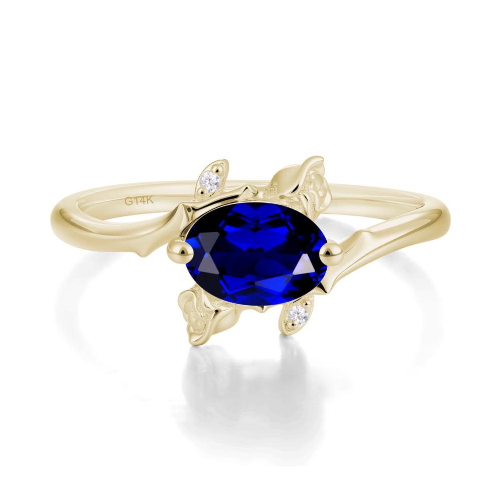 Romantic Floral Sapphire Ring - LUO Jewelry #metal_14k yellow gold