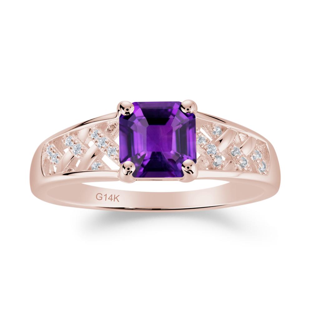Delicate Amethyst Promise Ring - LUO Jewelry #metal_14k rose gold