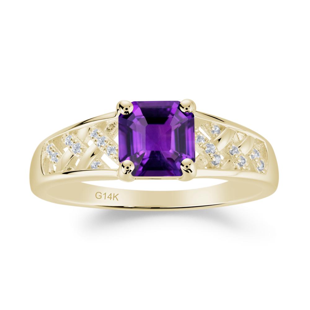 Delicate Amethyst Promise Ring - LUO Jewelry #metal_14k yellow gold